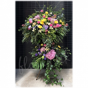 OP71  兩層祝賀花籃 雙層開張花籃 香港兩層開幕花籃  OP71  兩層祝賀花籃 雙層開張花籃 香港兩層開幕花籃